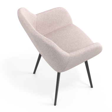silla de visita negro beige 4 patas tela brazos tapizados 7