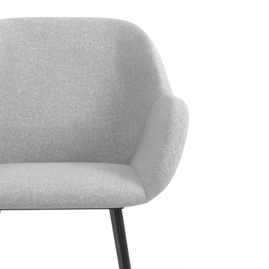 silla de visita negro gris claro 4 patas tela brazos tapizados 5