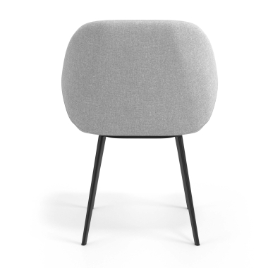 silla de visita negro gris claro 4 patas tela brazos tapizados 6