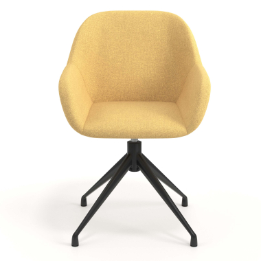 silla de reuniones negro amarillo giratoria tela brazos tapizados 4