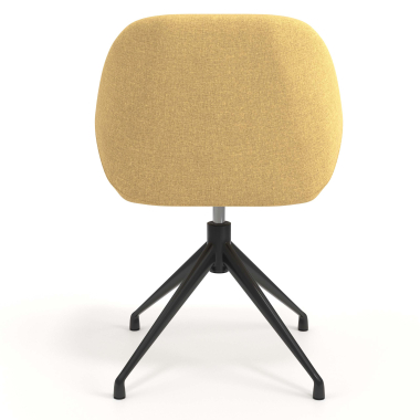 silla de reuniones negro amarillo giratoria tela brazos tapizados 6