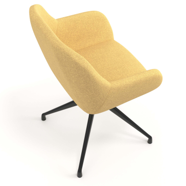 silla de reuniones negro amarillo giratoria tela brazos tapizados 7