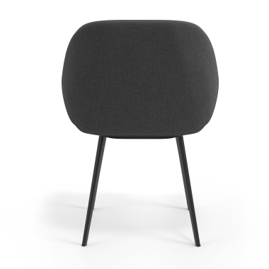 silla de visita negro antracita 4 patas tela brazos tapizados 6