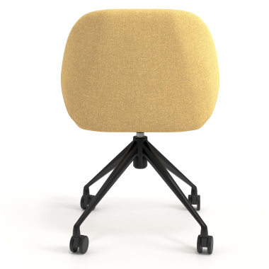 silla de reuniones negro amarillo giratoria con ruedas tela brazos tapizados 6