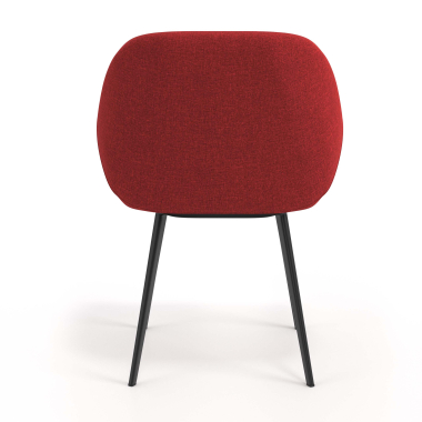silla de visita negro rojo 4 patas tela brazos tapizados 6