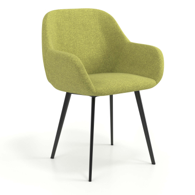silla de visita negro verde 4 patas tela brazos tapizados 1