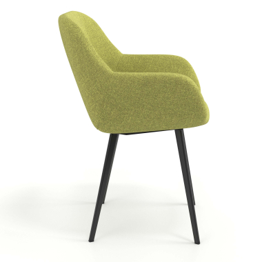 silla de visita negro verde 4 patas tela brazos tapizados 3