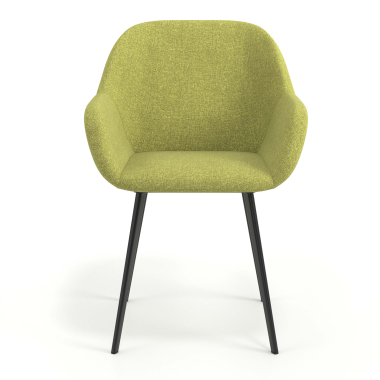 silla de visita negro verde 4 patas tela brazos tapizados 4