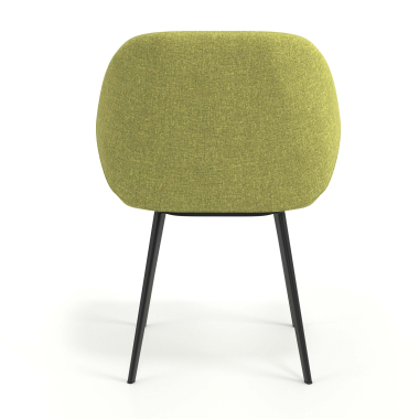 silla de visita negro verde 4 patas tela brazos tapizados 6