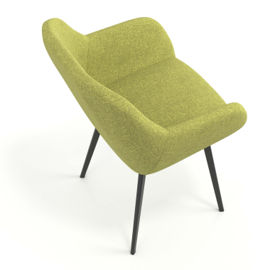 silla de visita negro verde 4 patas tela brazos tapizados 7
