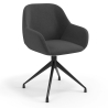 Silla de reuniones con ruedas Greta, base de aluminio