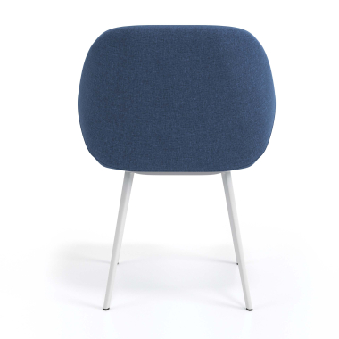silla de visita blanco azul 4 patas tela brazos tapizados 6