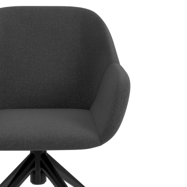 silla de reuniones negro antracita giratoria con ruedas tela brazos tapizados 5