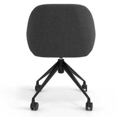silla de reuniones negro antracita giratoria con ruedas tela brazos tapizados 6