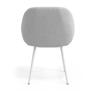 silla de visita blanco gris claro 4 patas tela brazos tapizados 6