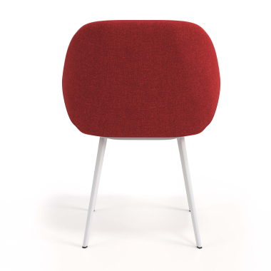 silla de visita blanco rojo 4 patas tela brazos tapizados 6