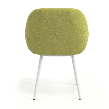 silla de visita blanco verde 4 patas tela brazos tapizados 6