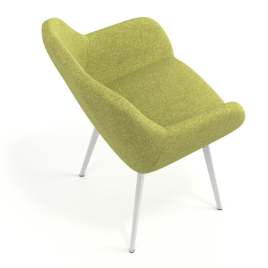 silla de visita blanco verde 4 patas tela brazos tapizados 7