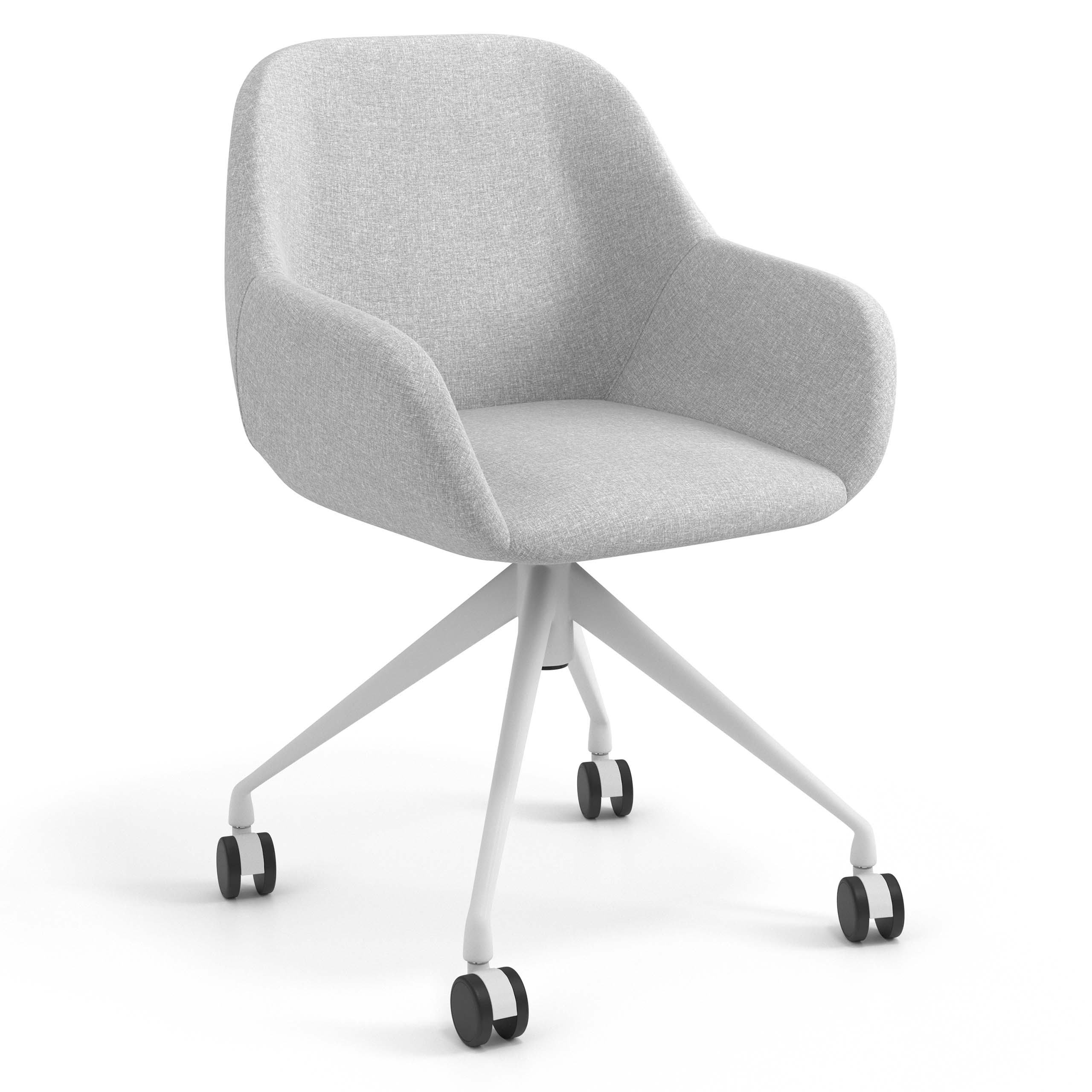 Silla de reuniones con ruedas Greta, base de aluminio