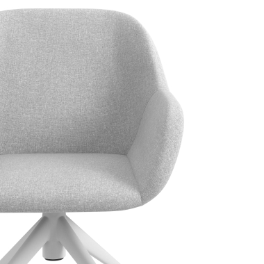 silla de reuniones gris claro giratoria con ruedas tela brazos tapizados 5