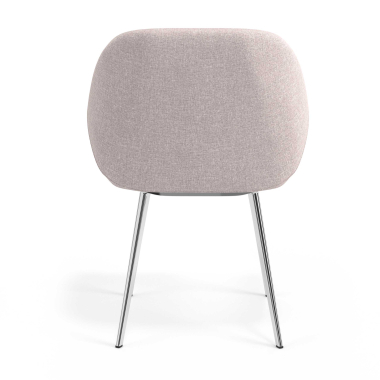 silla de visita cromado beige 4 patas tela brazos tapizados 6