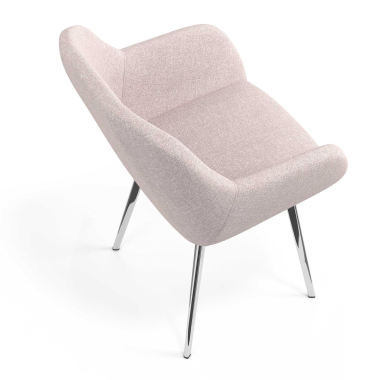 silla de visita cromado beige 4 patas tela brazos tapizados 7