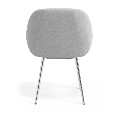 silla de visita cromado gris claro 4 patas tela brazos tapizados 6