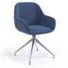 Silla de reuniones con ruedas Greta, base de aluminio