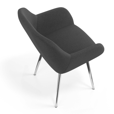 silla de visita cromado antracita 4 patas tela brazos tapizados 7