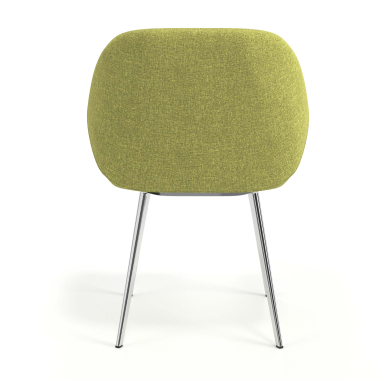 silla de visita cromado verde 4 patas tela brazos tapizados 6