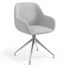 Silla de reuniones Greta, base de madera giratoria