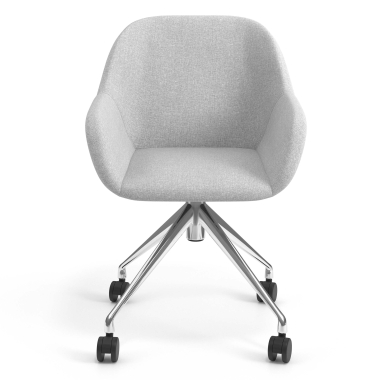 silla de reuniones cromado gris claro giratoria con ruedas tela brazos tapizados 4