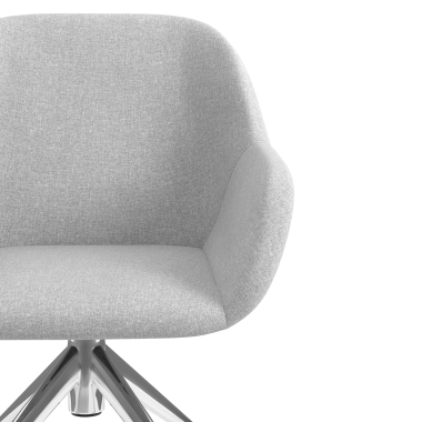 silla de reuniones cromado gris claro giratoria con ruedas tela brazos tapizados 5