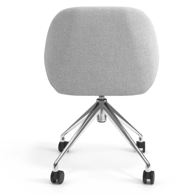 silla de reuniones cromado gris claro giratoria con ruedas tela brazos tapizados 6