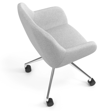 silla de reuniones cromado gris claro giratoria con ruedas tela brazos tapizados 7