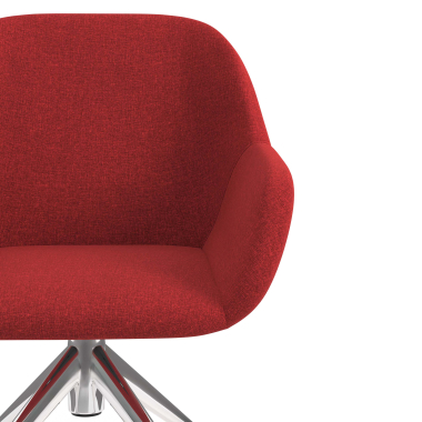 silla de reuniones cromado rojo giratoria con ruedas tela brazos tapizados 5