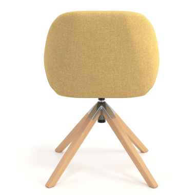 silla de reuniones amarillo giratoria madera tela brazos tapizados 6
