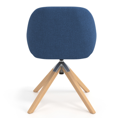 silla de reuniones azul giratoria madera tela brazos tapizados 6