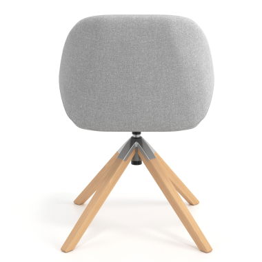 silla de reuniones gris claro giratoria madera tela brazos tapizados 6