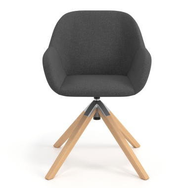 silla de reuniones antracita giratoria madera tela brazos tapizados 4