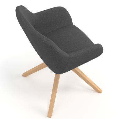silla de reuniones antracita giratoria madera tela brazos tapizados 7