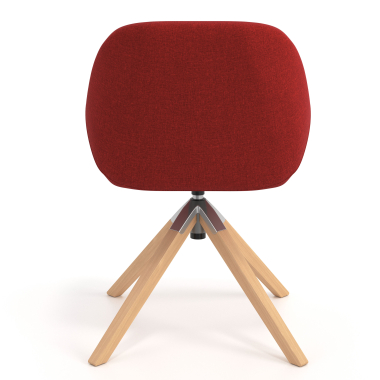 silla de reuniones rojo giratoria madera tela brazos tapizados 6