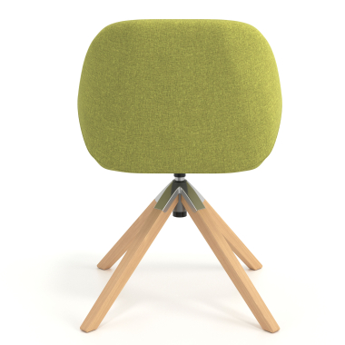 silla de reuniones verde giratoria madera tela brazos tapizados 6
