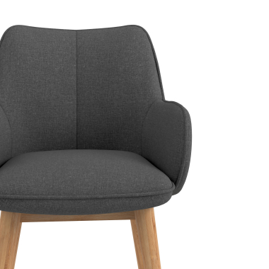 silla nordica antracita patas de madera tela brazos tapizados 5