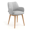 Silla de reuniones Nora, base de madera giratoria