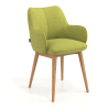 Silla de reuniones Nora, base de madera giratoria