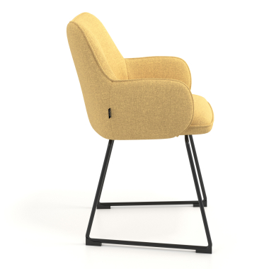 silla de visita amarillo estructura patin tela brazos tapizados 3