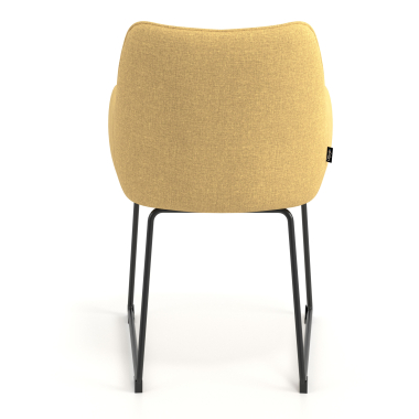 silla de visita amarillo estructura patin tela brazos tapizados 6