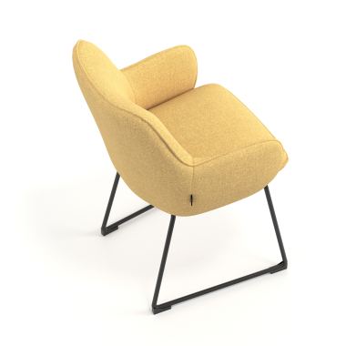 silla de visita amarillo estructura patin tela brazos tapizados 7