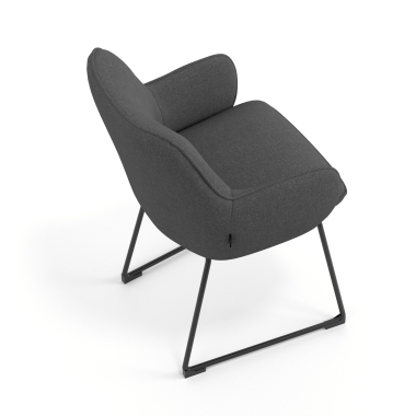 silla de visita antracita estructura patin tela brazos tapizados 7